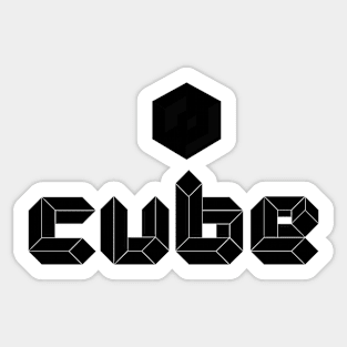 All Black cube T-Shirt - Party - Vintage Summer Sticker